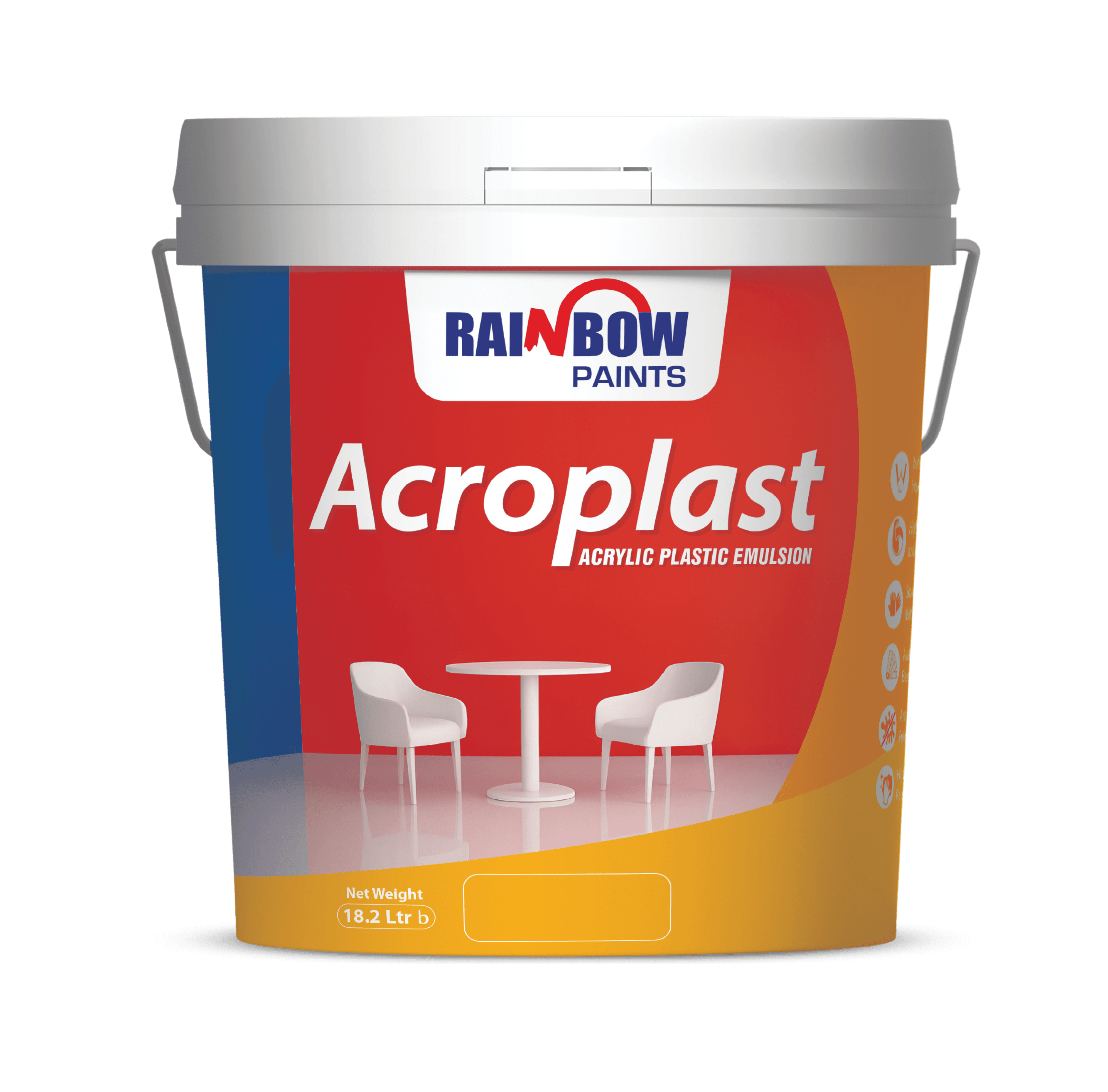 Rainbow Acroplast acrylic plastic emulsion pail